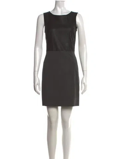 Pre-owned Theory Virgin Wool Mini Dress In Grey