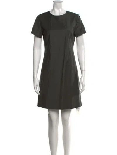 Pre-owned Theory Virgin Wool Mini Dress In Grey