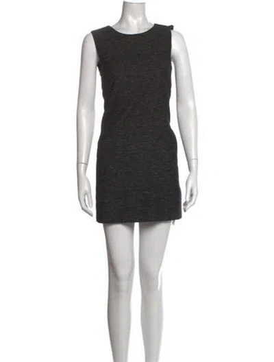 Pre-owned Theory Virgin Wool Mini Dress In Grey