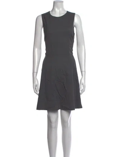 Pre-owned Theory Virgin Wool Mini Dress In Grey