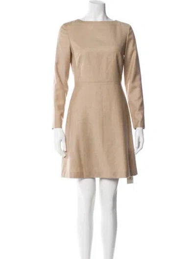 Pre-owned Theory Virgin Wool Mini Dress In Neutral