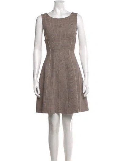 Pre-owned Theory Virgin Wool Mini Dress In Neutral