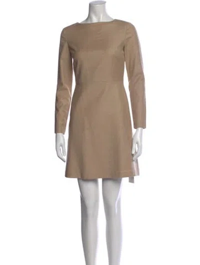 Pre-owned Theory Virgin Wool Mini Dress In Neutral
