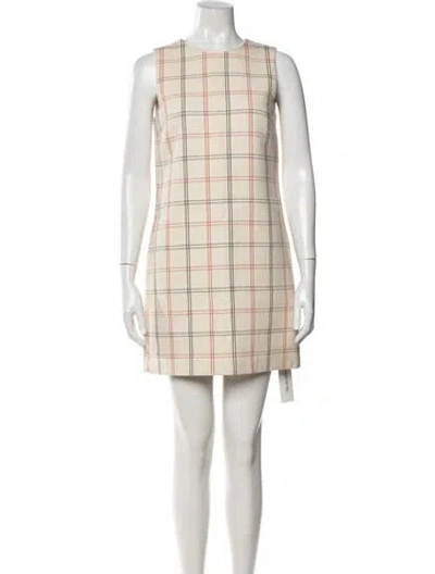 Pre-owned Theory Virgin Wool Mini Dress In Neutral