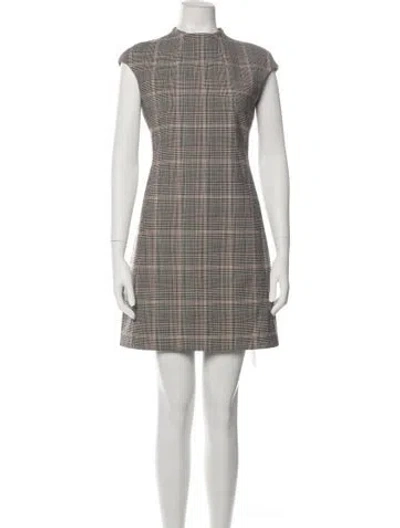Pre-owned Theory Virgin Wool Mini Dress In Neutrals