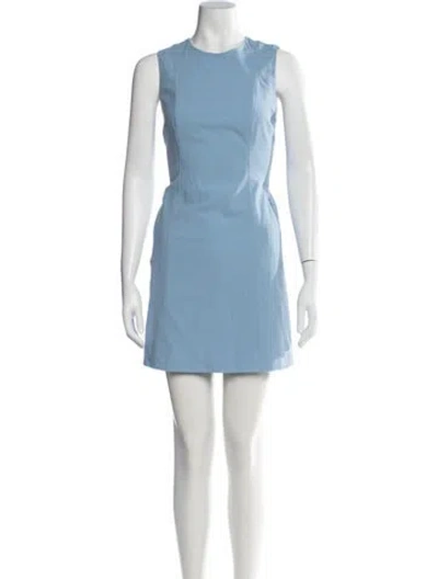 Pre-owned Theory Virgin Wool Mini Dress In Purple