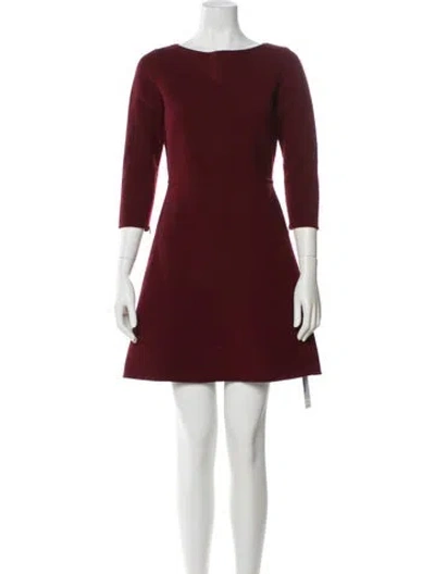 Pre-owned Theory Virgin Wool Mini Dress In Red