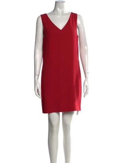 Pre-owned Theory Virgin Wool Mini Dress In Red