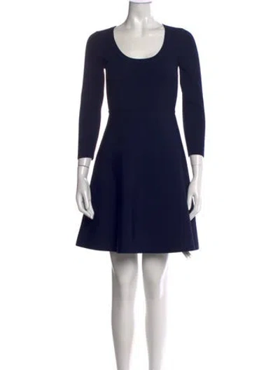 Pre-owned Theory Virgin Wool Mini Dress W/ Tags In Blue