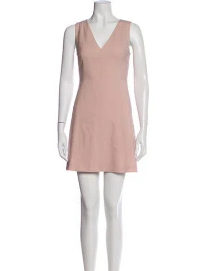 Pre-owned Theory Virgin Wool Mini Dress W/ Tags In Pink