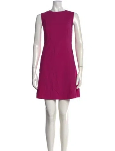 Pre-owned Theory Virgin Wool Mini Dress W/ Tags In Purple
