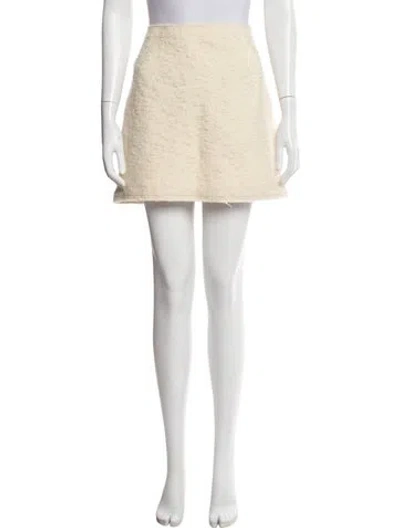 Pre-owned Theory Virgin Wool Mini Skirt W/ Tags In Neutral