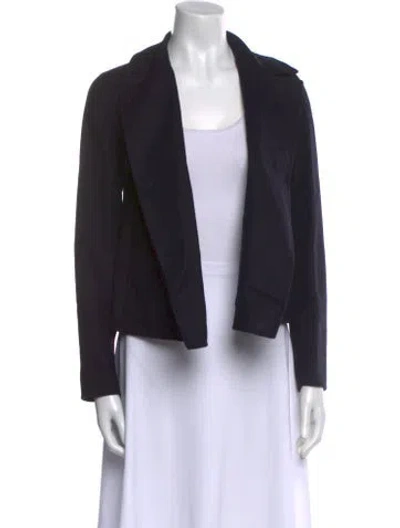 Pre-owned Theory Virgin Wool Open Front Sweater In Black