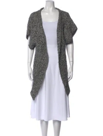 Pre-owned Theory Virgin Wool Open Front Sweater In Gray
