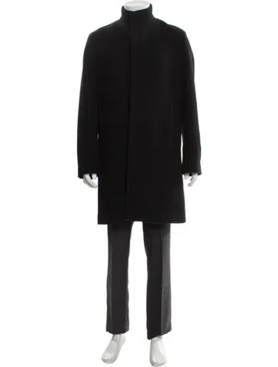 Pre-owned Theory Virgin Wool Overcoat In Black