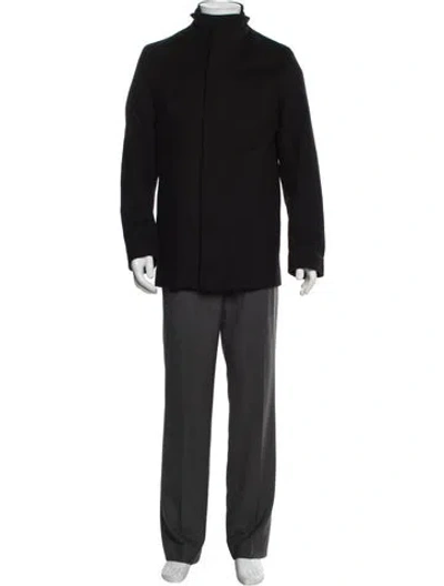 Pre-owned Theory Virgin Wool Overcoat In Black