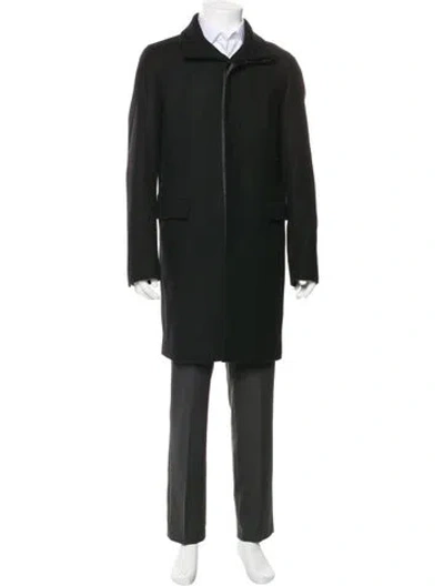 Pre-owned Theory Virgin Wool Overcoat In Blue