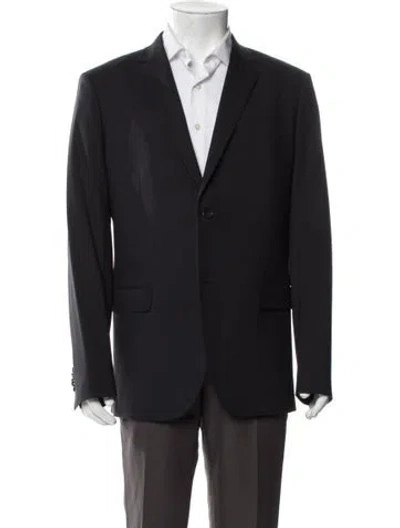 Pre-owned Theory Virgin Wool Overcoat In Blue