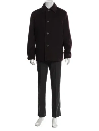 Pre-owned Theory Virgin Wool Overcoat In Brown