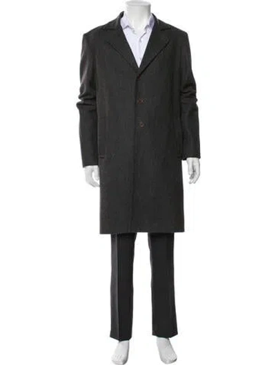 Pre-owned Theory Virgin Wool Overcoat In Gray