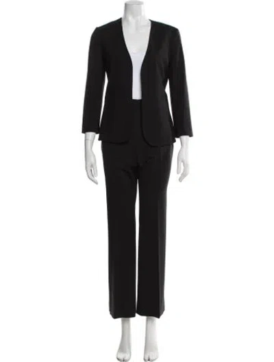 Pre-owned Theory Virgin Wool Pant Set In Black
