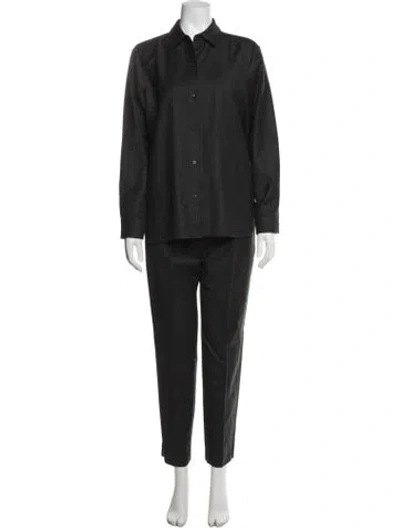 Pre-owned Theory Virgin Wool Pant Set In Black