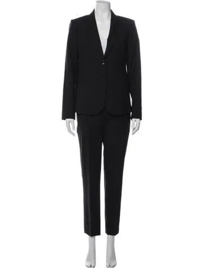 Pre-owned Theory Virgin Wool Pant Set In Black