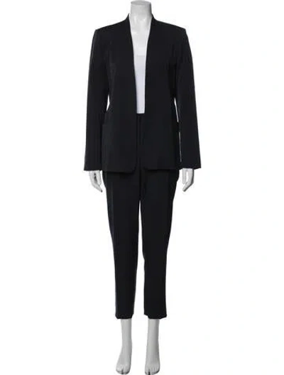 Pre-owned Theory Virgin Wool Pant Set In Blue