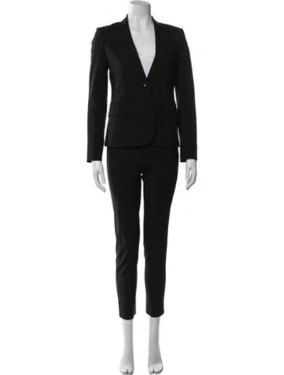 Pre-owned Theory Virgin Wool Pantsuit In Black