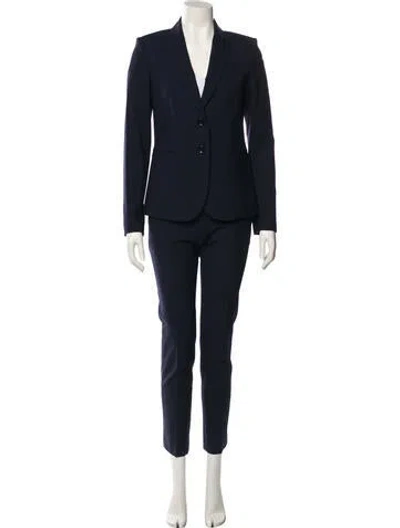 Pre-owned Theory Virgin Wool Pantsuit In Blue