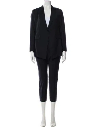 Pre-owned Theory Virgin Wool Pantsuit In Blue