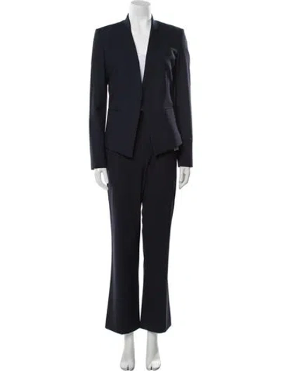 Pre-owned Theory Virgin Wool Pantsuit In Blue