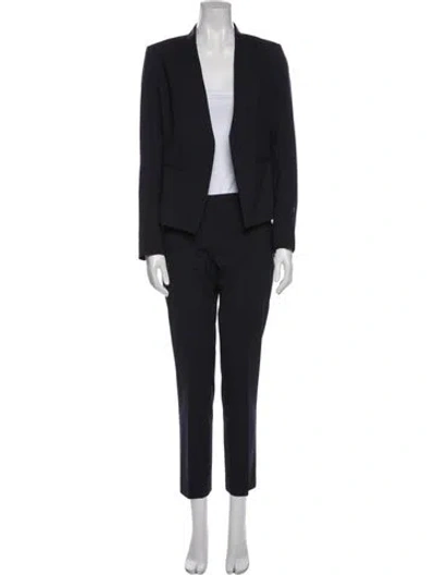 Pre-owned Theory Virgin Wool Pantsuit In Blue
