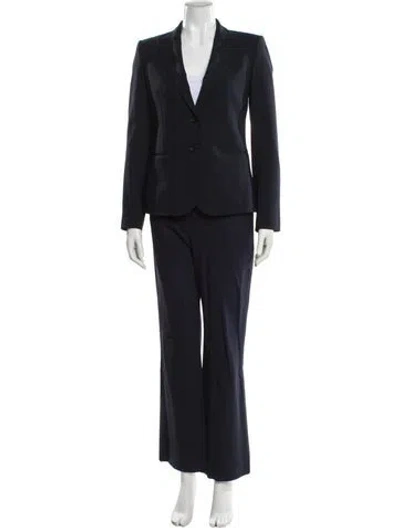 Pre-owned Theory Virgin Wool Pantsuit In Blue