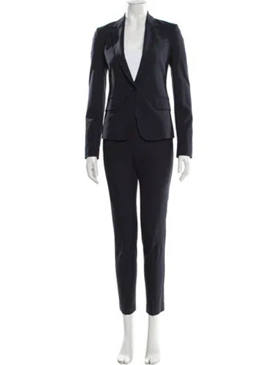 Pre-owned Theory Virgin Wool Pantsuit In Blue