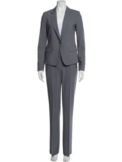 Pre-owned Theory Virgin Wool Pantsuit In Blue