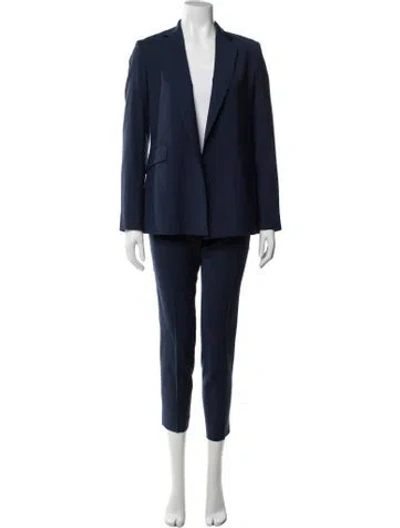 Pre-owned Theory Virgin Wool Pantsuit In Blue