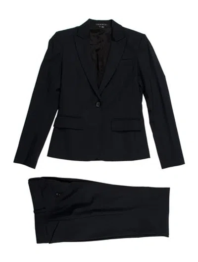 Pre-owned Theory Virgin Wool Pantsuit In Blue