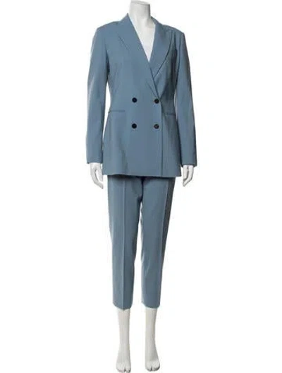 Pre-owned Theory Virgin Wool Pantsuit In Blue