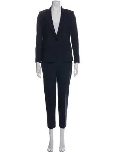 Pre-owned Theory Virgin Wool Pantsuit In Blue