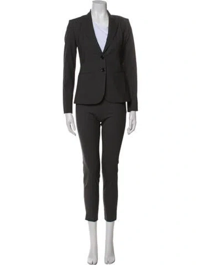 Pre-owned Theory Virgin Wool Pantsuit In Gray