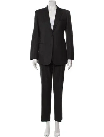 Pre-owned Theory Virgin Wool Pantsuit In Gray