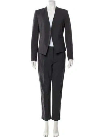 Pre-owned Theory Virgin Wool Pantsuit In Gray