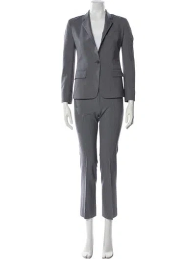 Pre-owned Theory Virgin Wool Pantsuit In Gray
