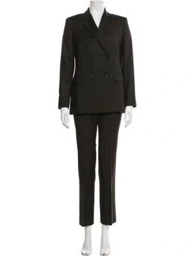 Pre-owned Theory Virgin Wool Pantsuit In Green