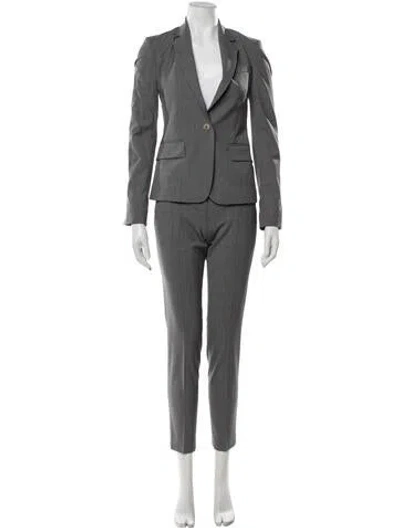 Pre-owned Theory Virgin Wool Pantsuit In Grey