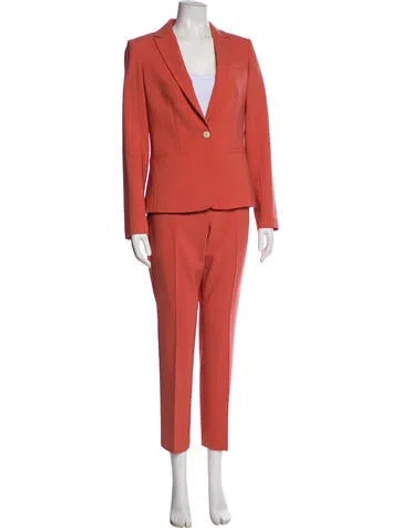 Pre-owned Theory Virgin Wool Pantsuit In Orange