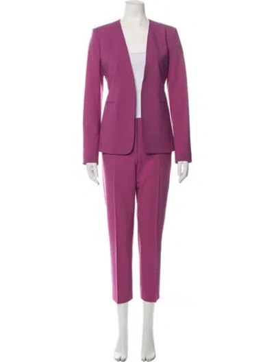 Pre-owned Theory Virgin Wool Pantsuit In Pink