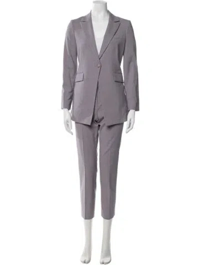 Pre-owned Theory Virgin Wool Pantsuit In Purple