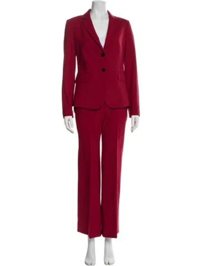 Pre-owned Theory Virgin Wool Pantsuit In Red